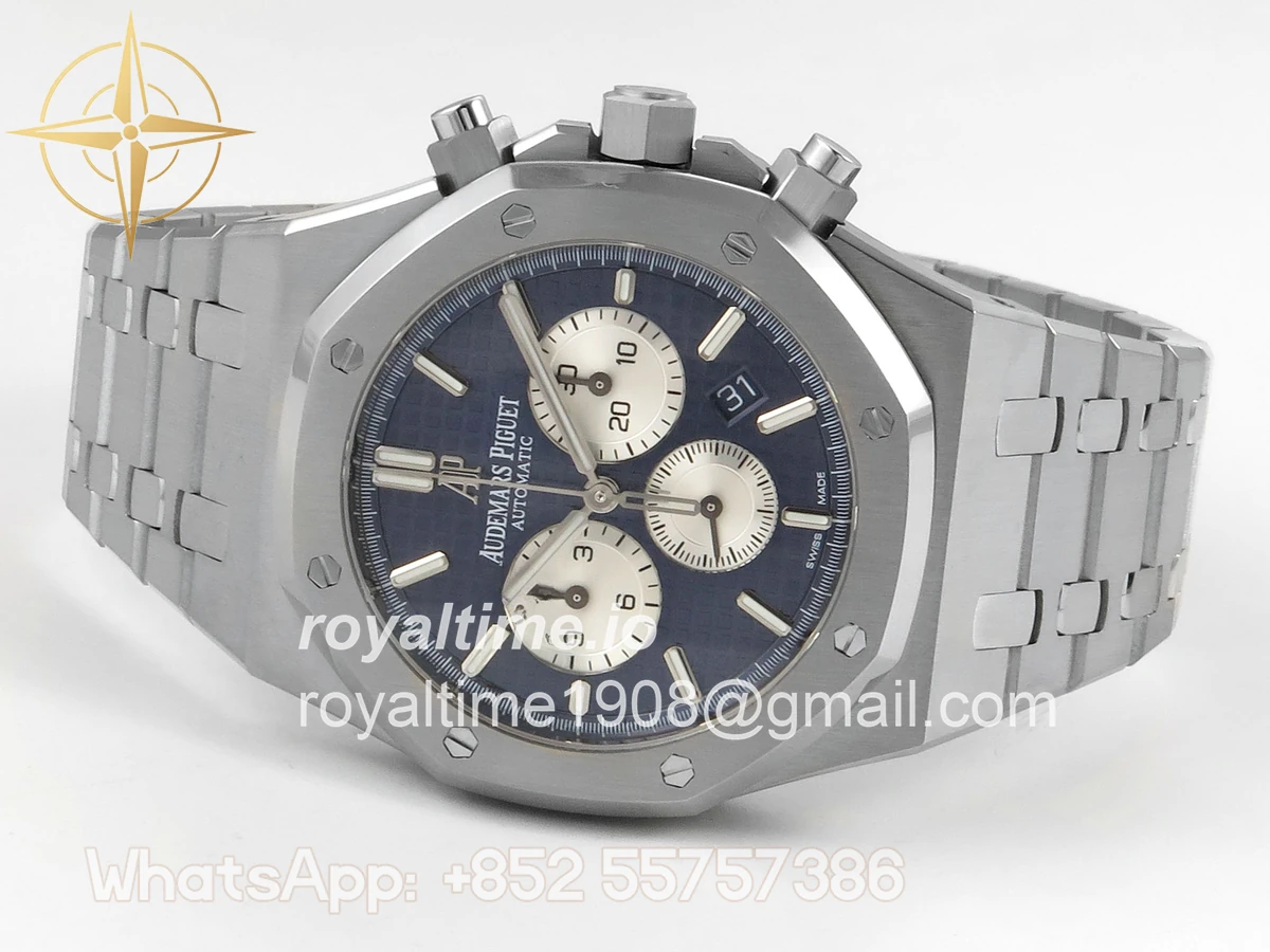 Audemars Piguet Royal Oak Chrono 26331 SS APSF Blue/White Dial on SS Bracelet A2385 - Image 8