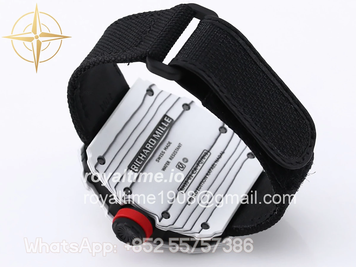 Richard Mille RM 035-01 Rafael Nadal White NTPT on Black Nylon Strap - Image 9