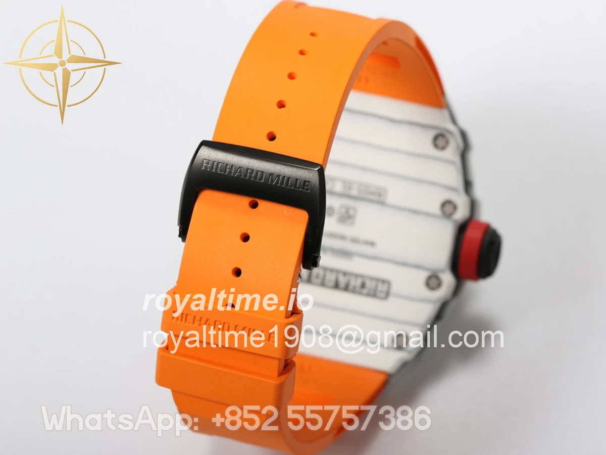Richard Mille RM 035-01 Rafael Nadal White NTPT on Orange Rubber Strap - Image 9