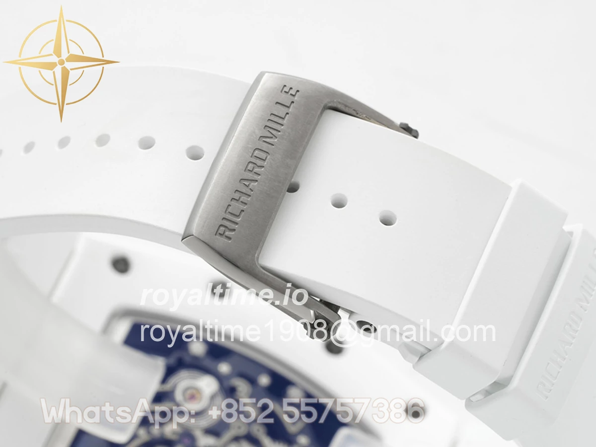 Richard Mille RM 055 White Bubba Watson White Ceramic on White Rubber RMUL2 - Image 9