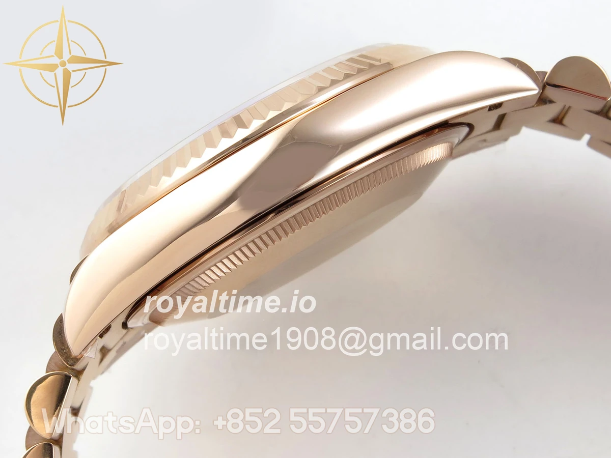 Rolex Day Date 36 RG QF 904L Steel Green Roman Dial on President Bracelet A2836 V3 - Image 9