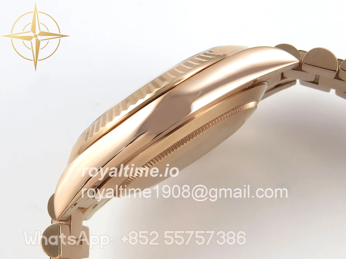 Rolex Day Date 40 RG TMF Brown Roman Dial on President Bracelet VR3255 (220g) - Image 9