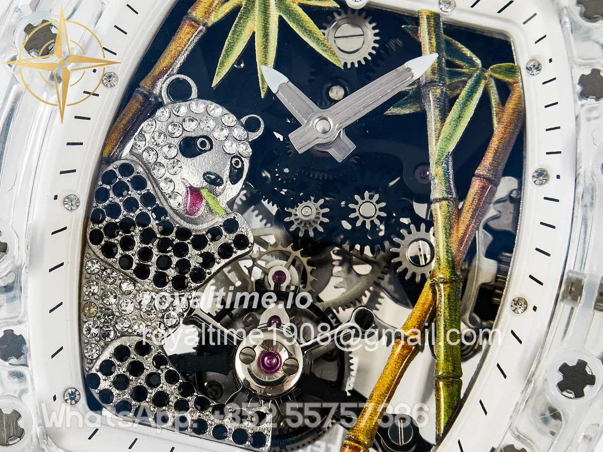 Richard Mille RM026 Transparent Tourbillon RMF Panda Skeleton Dial on Translucent Rubber Strap - Image 9
