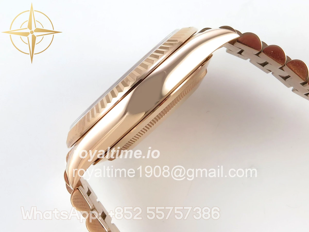 Rolex Day Date 40 RG TMF Green Roman Dial on President Bracelet VR3255 (Weighted) 208g - Image 9