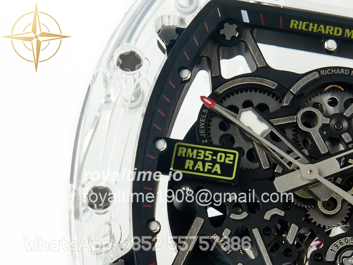 Richard Mille RM035 TRANSPARENT SONIC Skeleton Dial on White Rubber Strap RMUL2 V2 - Image 9