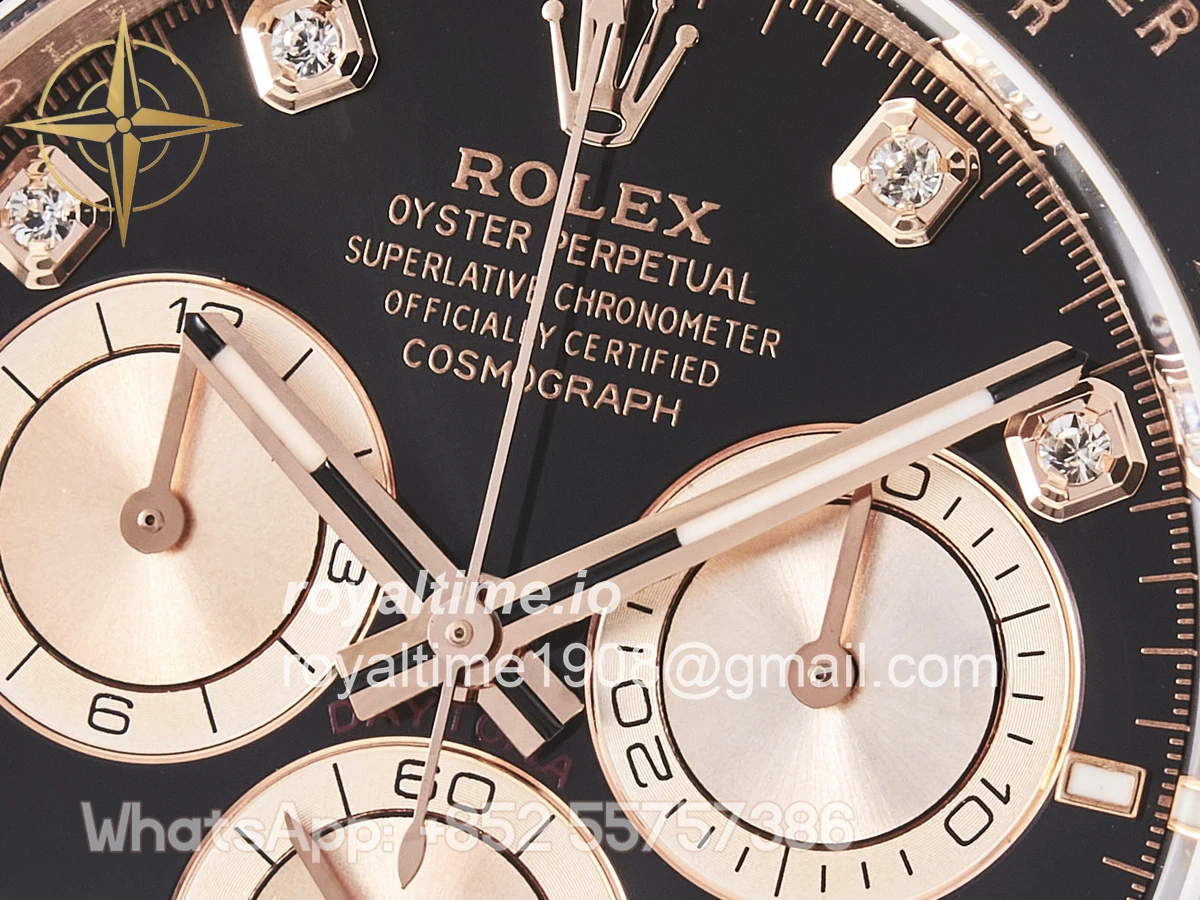 Rolex Daytona 126515 TMF Black/RG Diamonds Dial on Oysterflex Strap DD4131 - Image 9