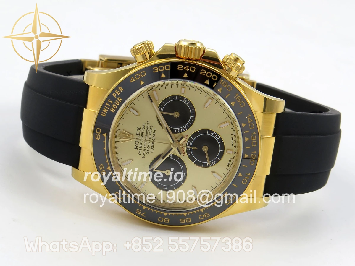 Rolex Daytona 126518 ARF YG/Black Dial on Oysterflex Strap DD4131 V2 (Weighted) - Image 9