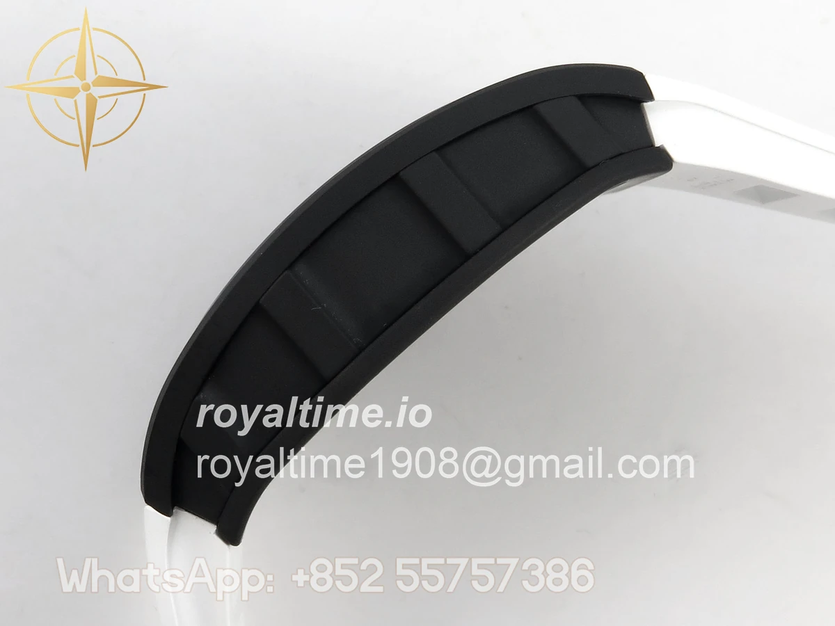 Richard Mille RM055 Black Ceramic APSF on White Inner Bezel on White Rubber Strap RMUL2 - Image 9