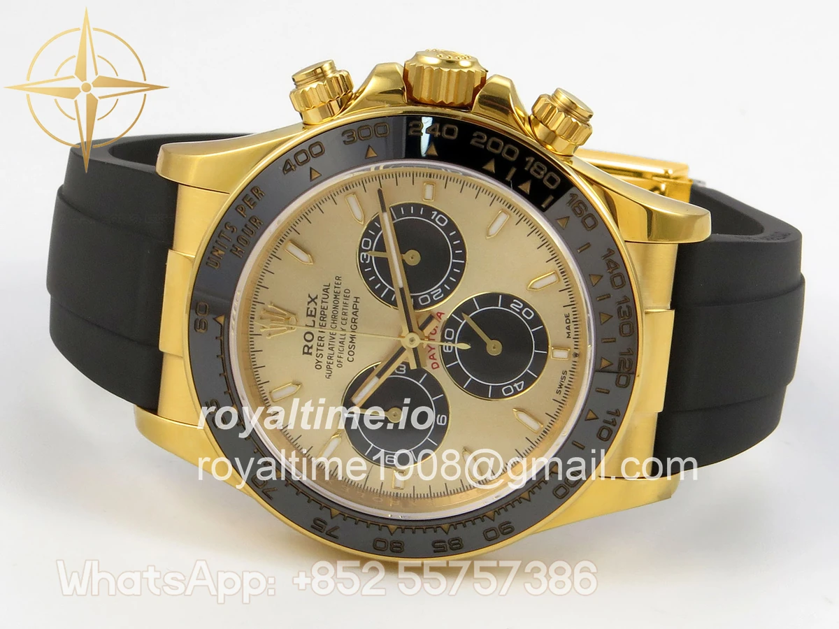 Rolex Daytona 126518 TMF YG/Black Dial on Oysterflex Strap SH4131 (Weighted) - Image 9