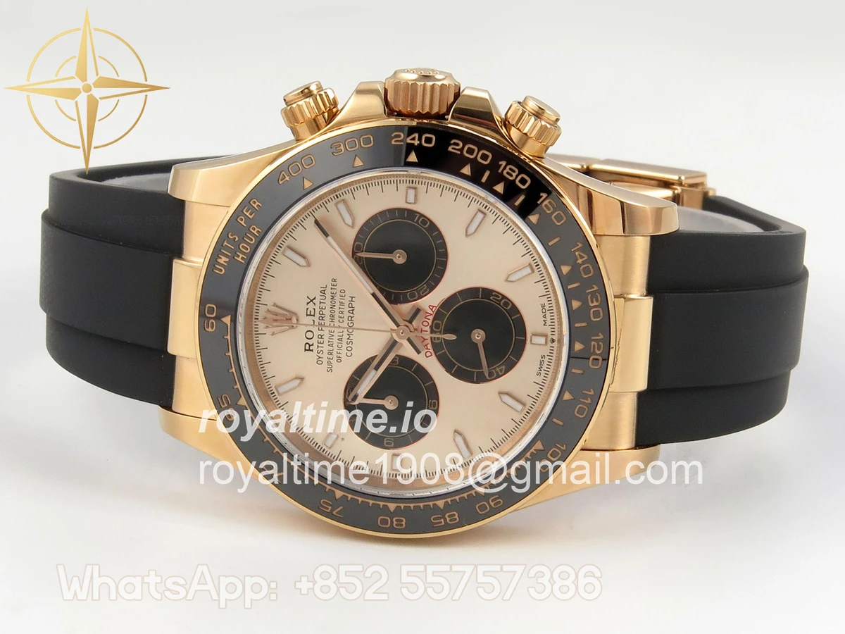 Rolex Daytona 126515 RG Clean Plus 904L Steel RG/Black Dial on Oysterflex Strap DD4131 - Image 9