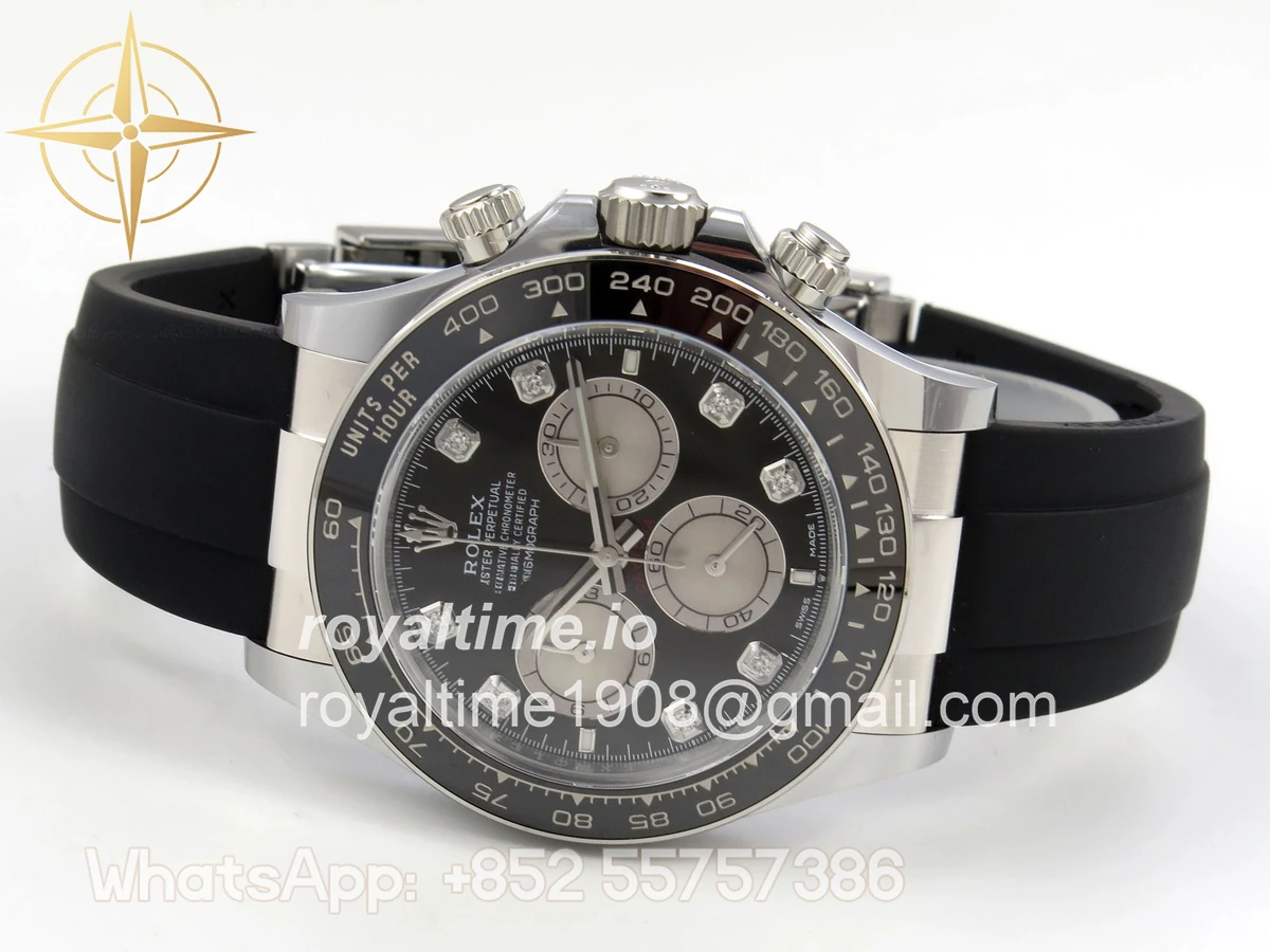 Rolex Daytona 126519 ARF Black/Silver Diamonds Dial on Oysterflex Strap DD4131 V2 (Weighted) - Image 9