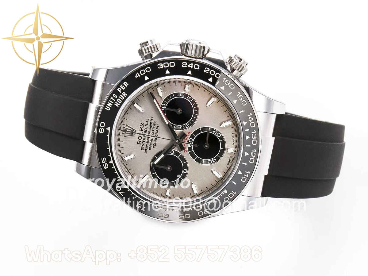 Rolex Daytona 126519 SS ARF Silver/Black Stick Dial on Oysterflex Strap DD4131 V2 (Weighted) - Image 9