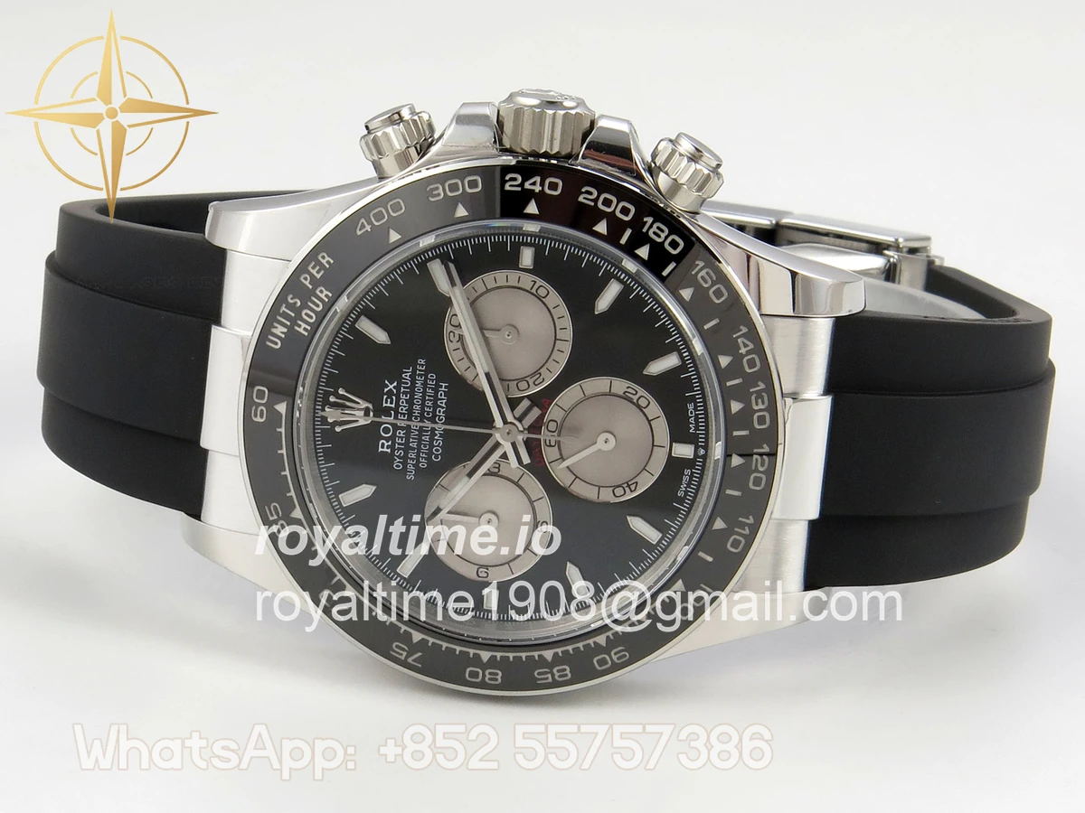 Rolex Daytona 126519 SS Clean Plus Black/Gray Dial on Black Rubber Strap DD4131 - Image 9