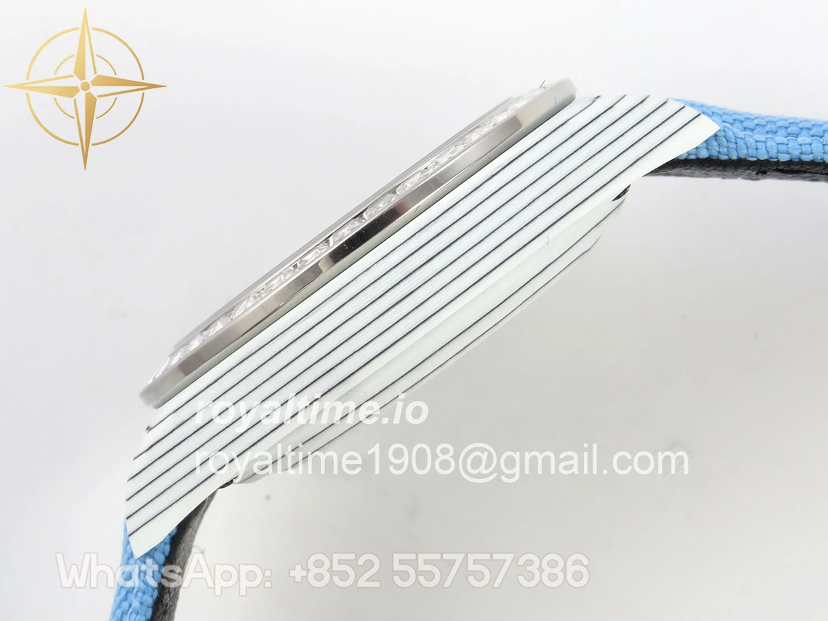 Rolex Daytona DIW White Carbon Case DIWF Edition Baby Blue/White Crystal Dial Crystal Bezel on Baby Blue Nylon Strap DD4801 - Image 9