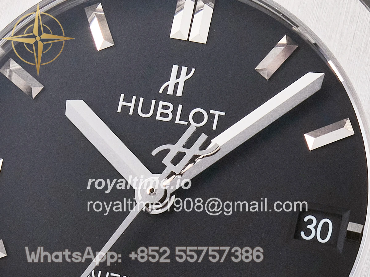 Hublot Classic Fusion 38mm SS JJF Black Dial on Black Gummy Leather Strap - Image 9
