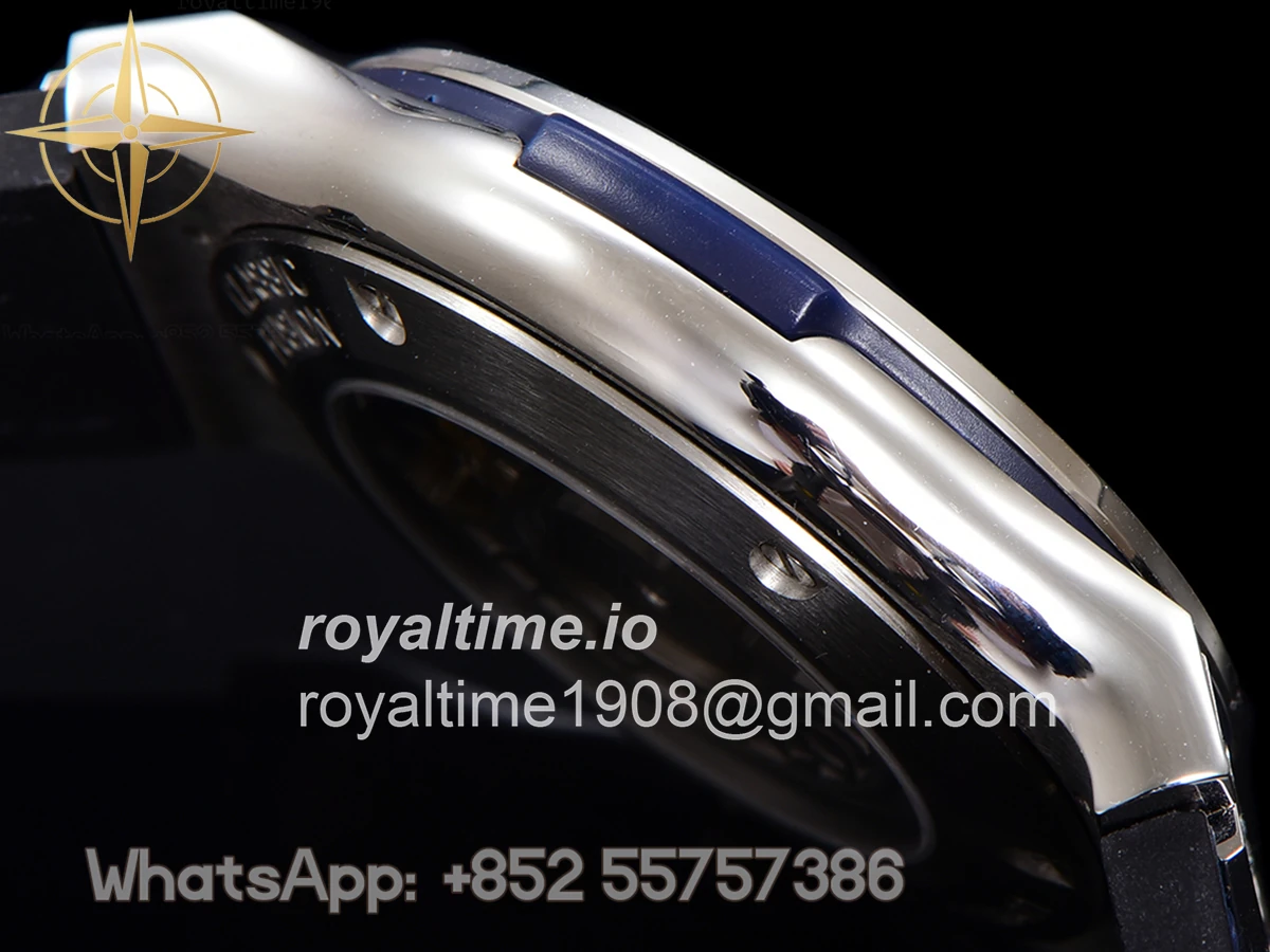 Hublot Classic Fusion Automatic 42mm Diamond Paved Dial in Steel on Blue Leather Strap - Image 9