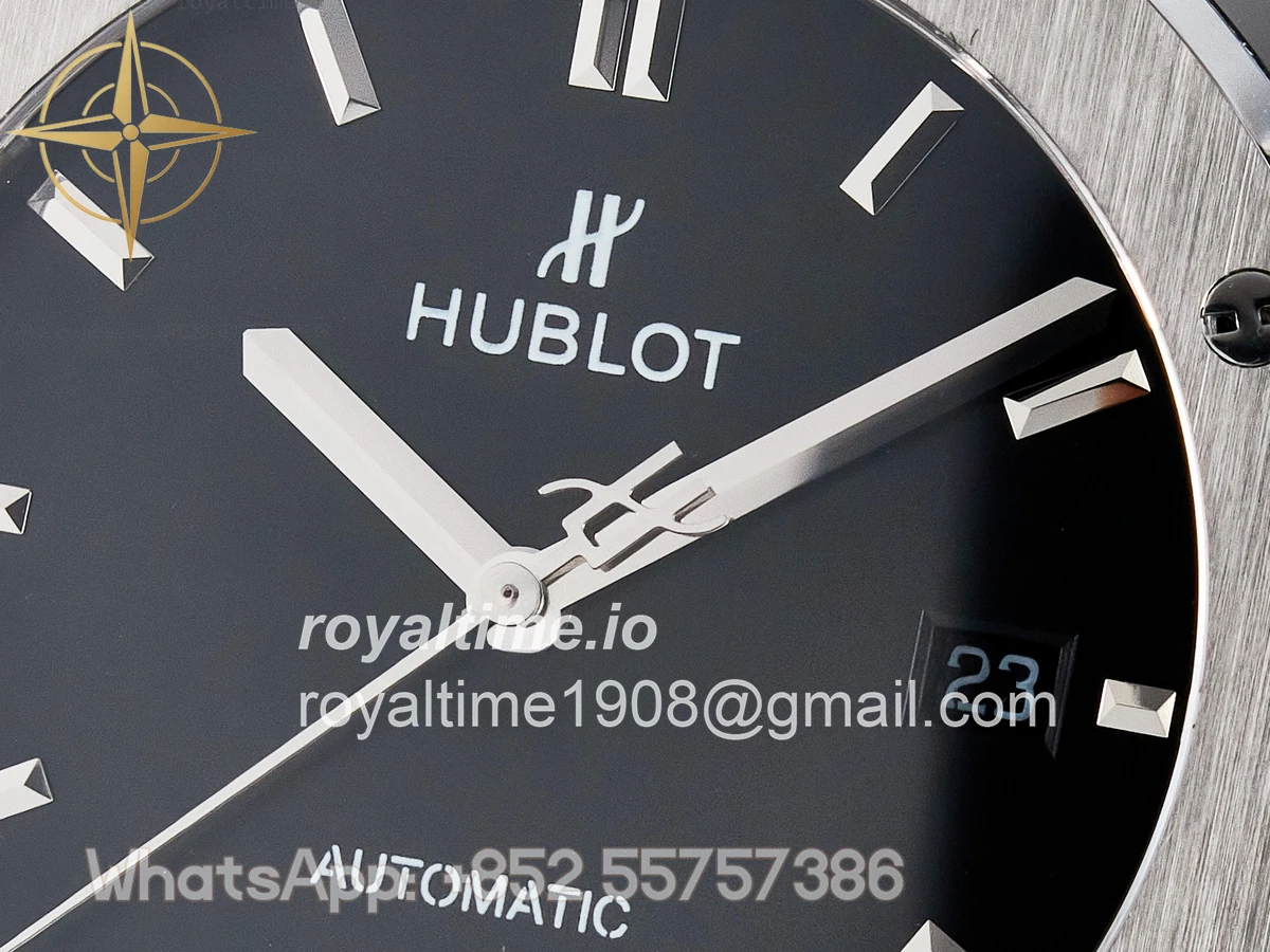 Hublot Classic Fusion Bang 42mm HBF Black Dial on Black Leather Strap A2892 - Image 9