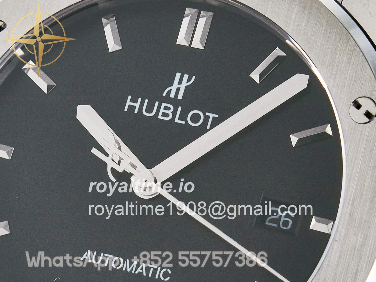 Hublot Classic Fusion Bang 42mm HBF Black Dial on Black Rubber Strap A2892 - Image 9