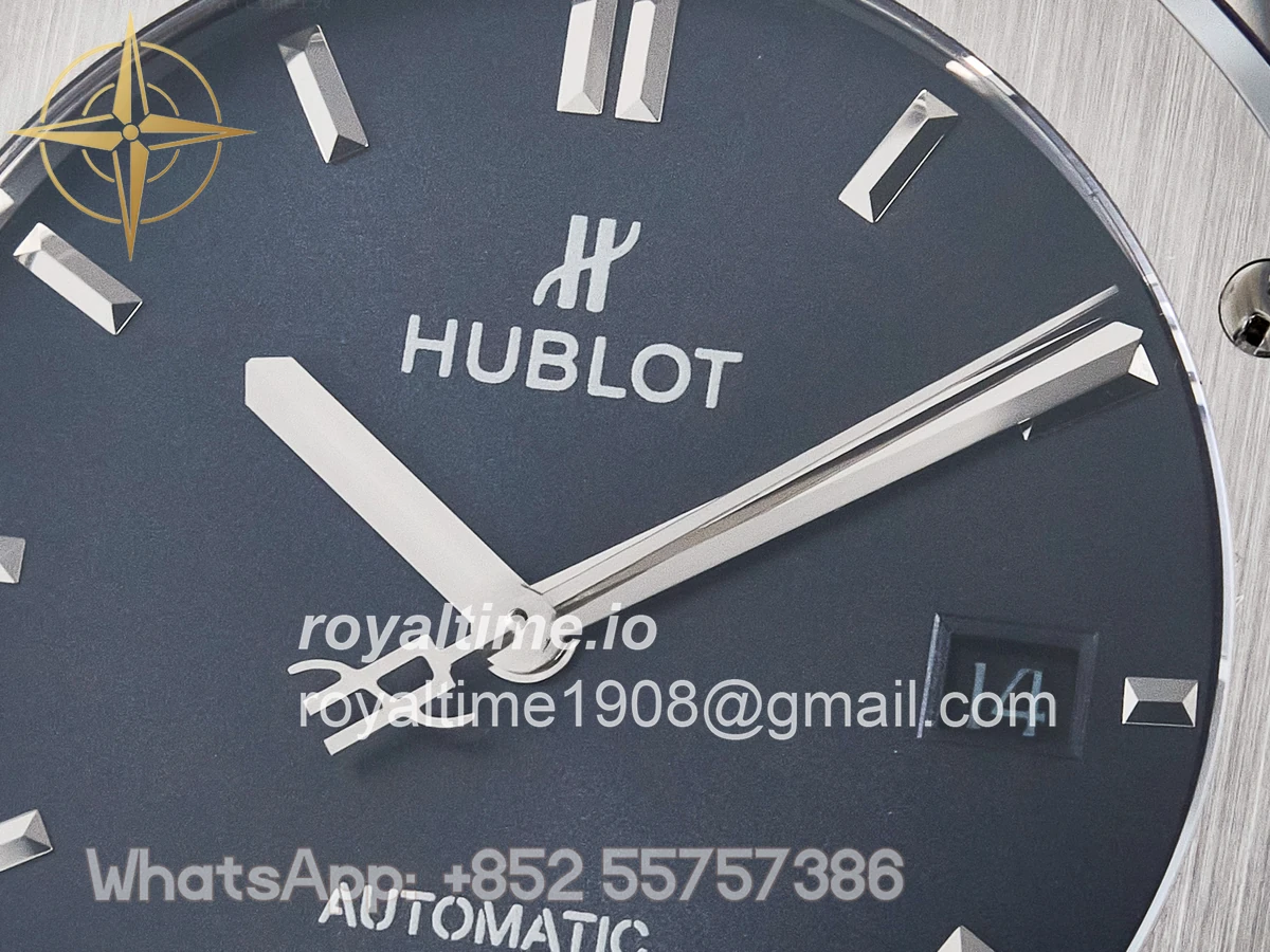Hublot Classic Fusion Bang 42mm HBF Blue Dial on Blue Rubber Strap A2892 - Image 9