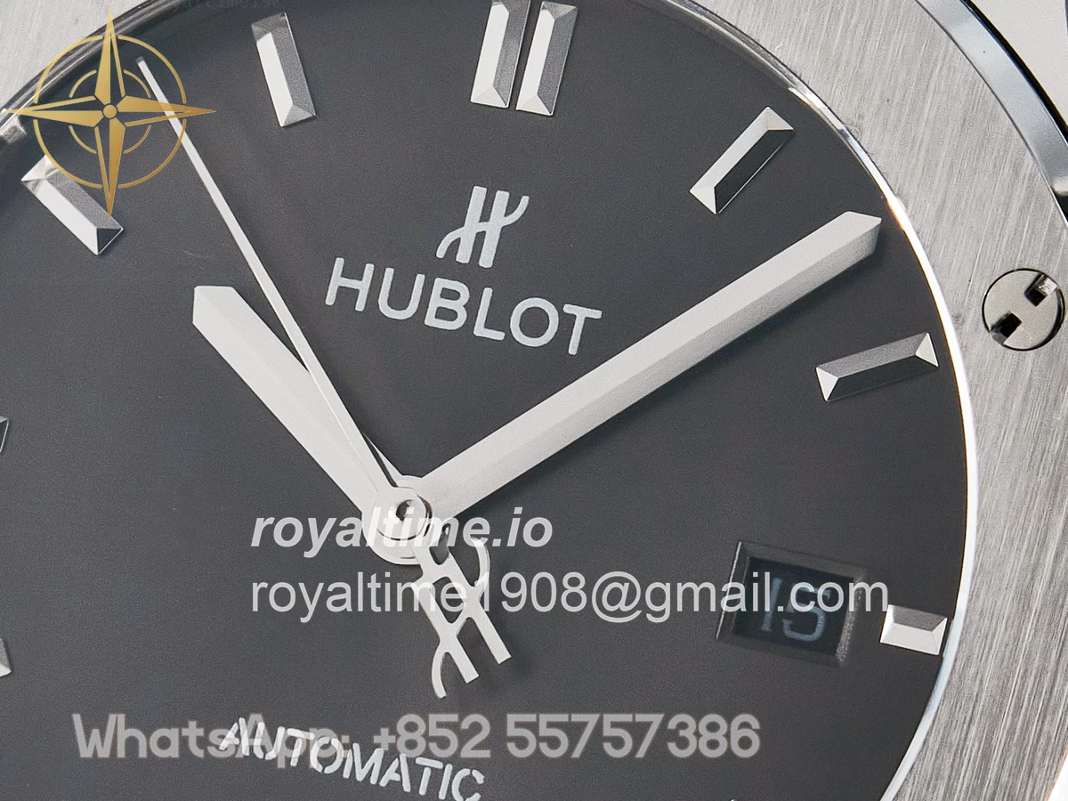 Hublot Classic Fusion Bang 42mm HBF Gray Dial on Gray Leather Strap A2892 - Image 9