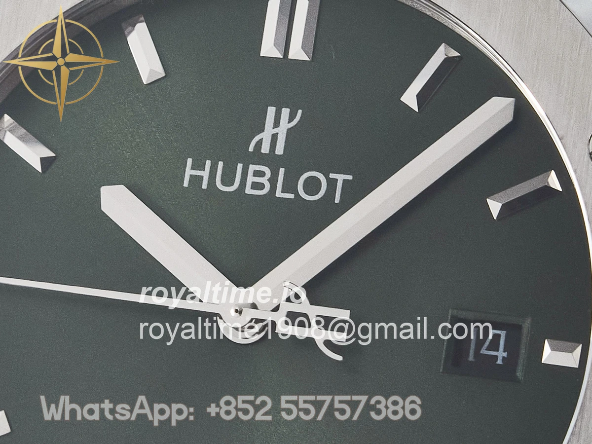 Hublot Classic Fusion Bang 42mm HBF Green Dial on Green Rubber Strap A2892 - Image 9
