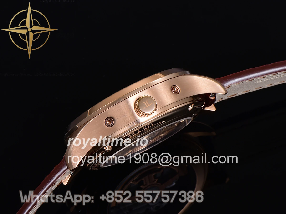 Jaeger-LeCoultre Master Calendar Silver Dial in Rose Gold on Brown Leather Strap - Image 9