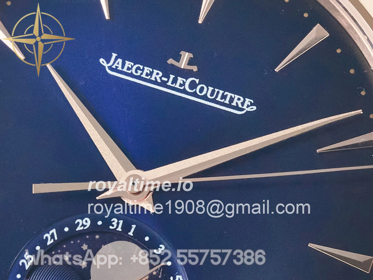 Jaeger-LeCoultre Master Ultra Thin Moon RG Z+F Blue Dial on Blue Leather Strap SA925 - Image 9