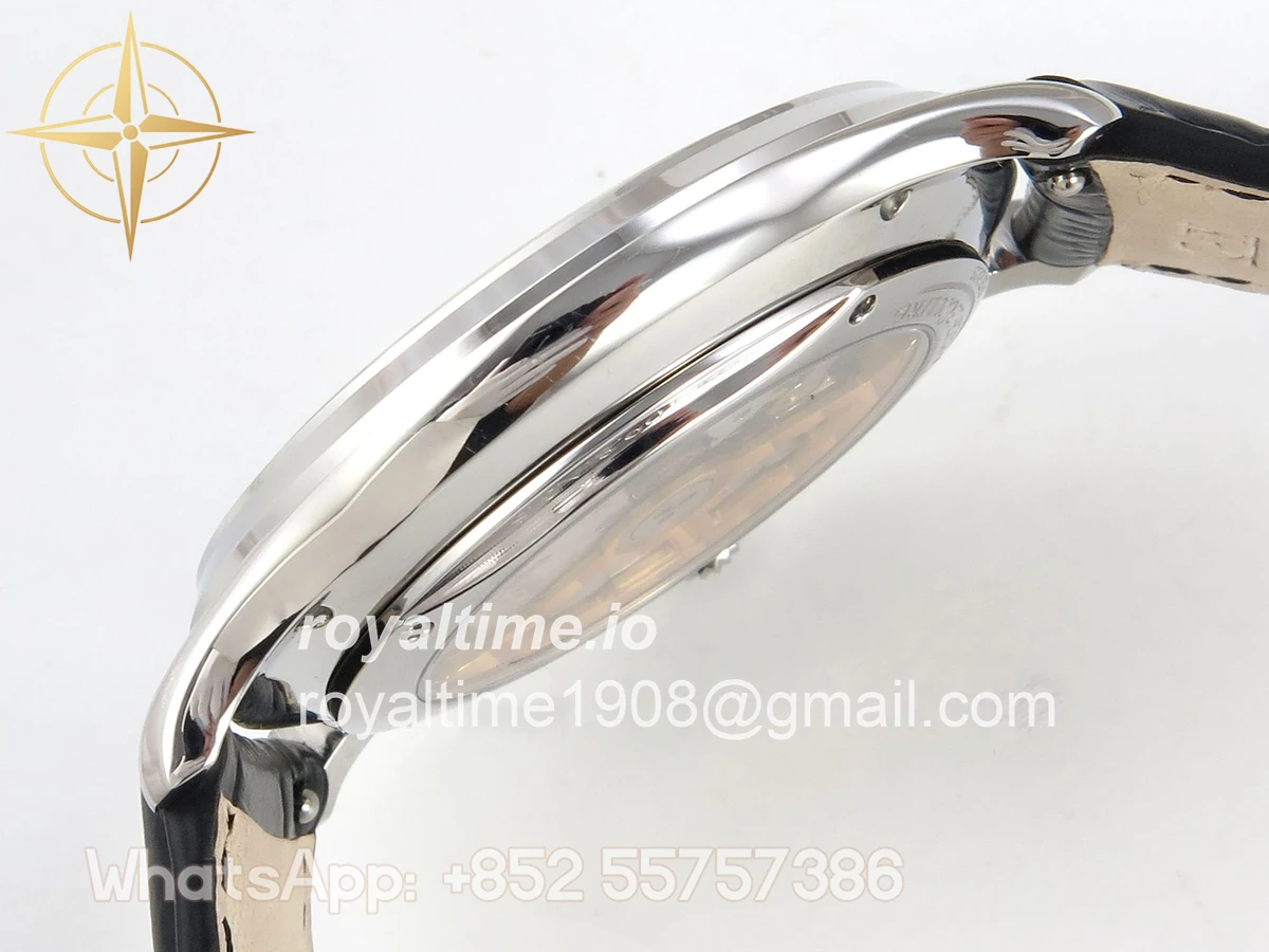 Jaeger-LeCoultre Master Ultra Thin Power Reserve SS APSF Silver Dial on Black Leather Strap DD938 - Image 9