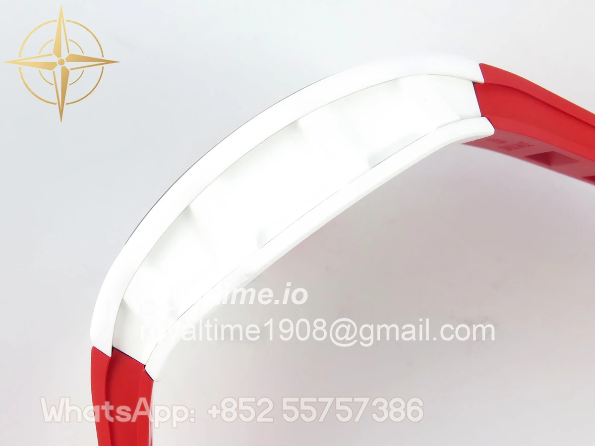 Richard Mille RM055 White Ceramic APSF Red Skeleton Dial on Red Rubber Strap RMUL2 - Image 9