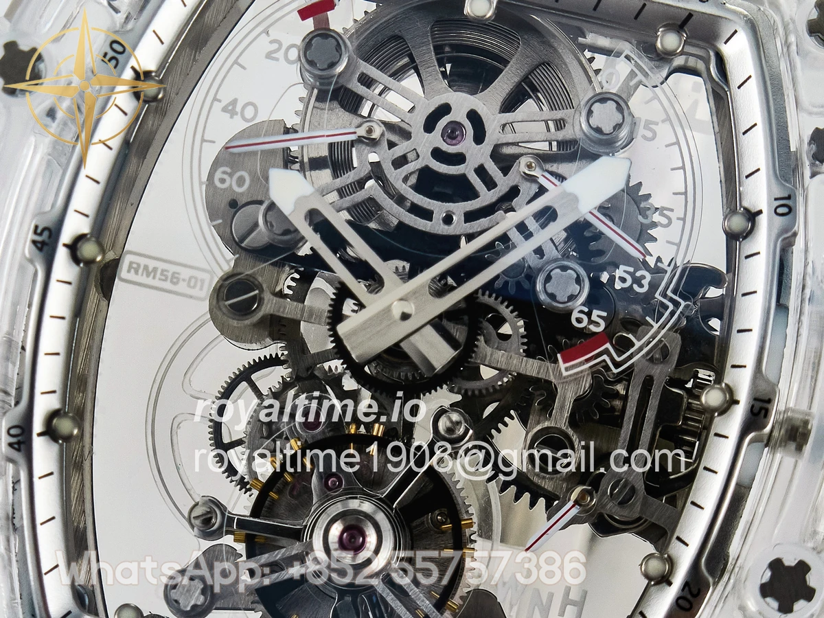 Richard Mille RM56-01 Transparent Tourbillon RMF Skeleton Dial on White Rubber Strap - Image 9