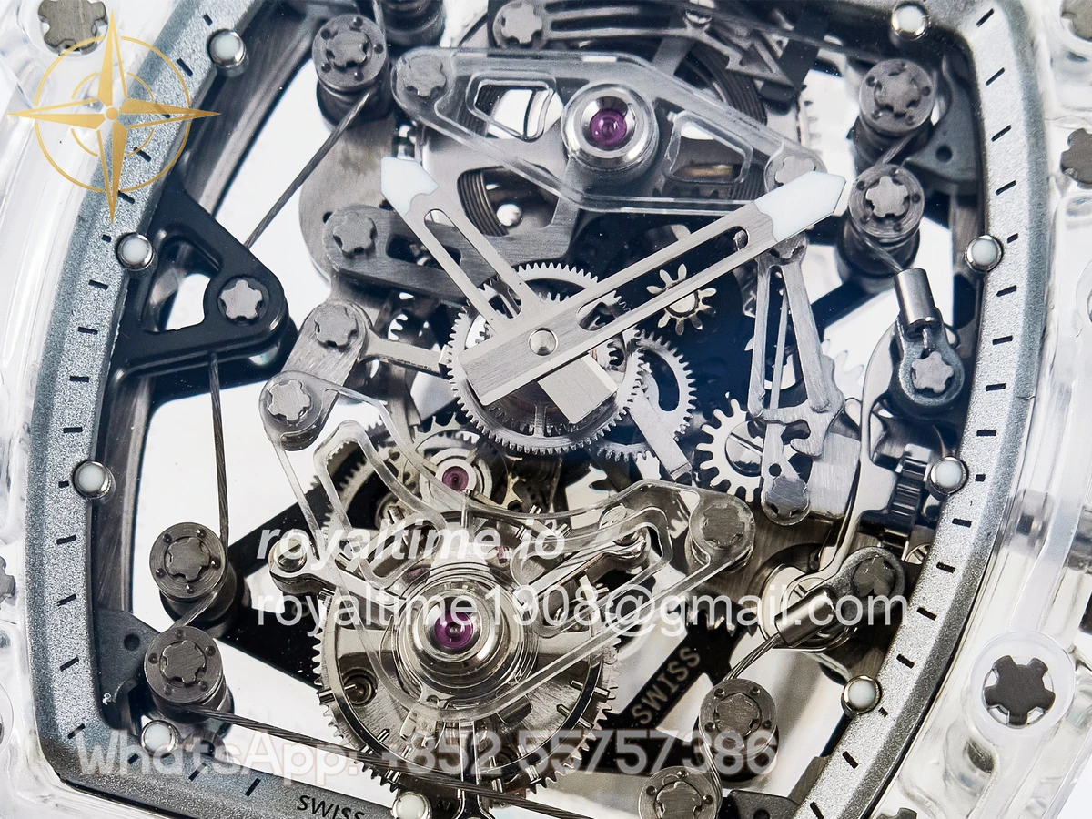 Richard Mille RM56-02 Transparent Tourbillon RMF Skeleton White Dial on Transparent Rubber Strap - Image 9