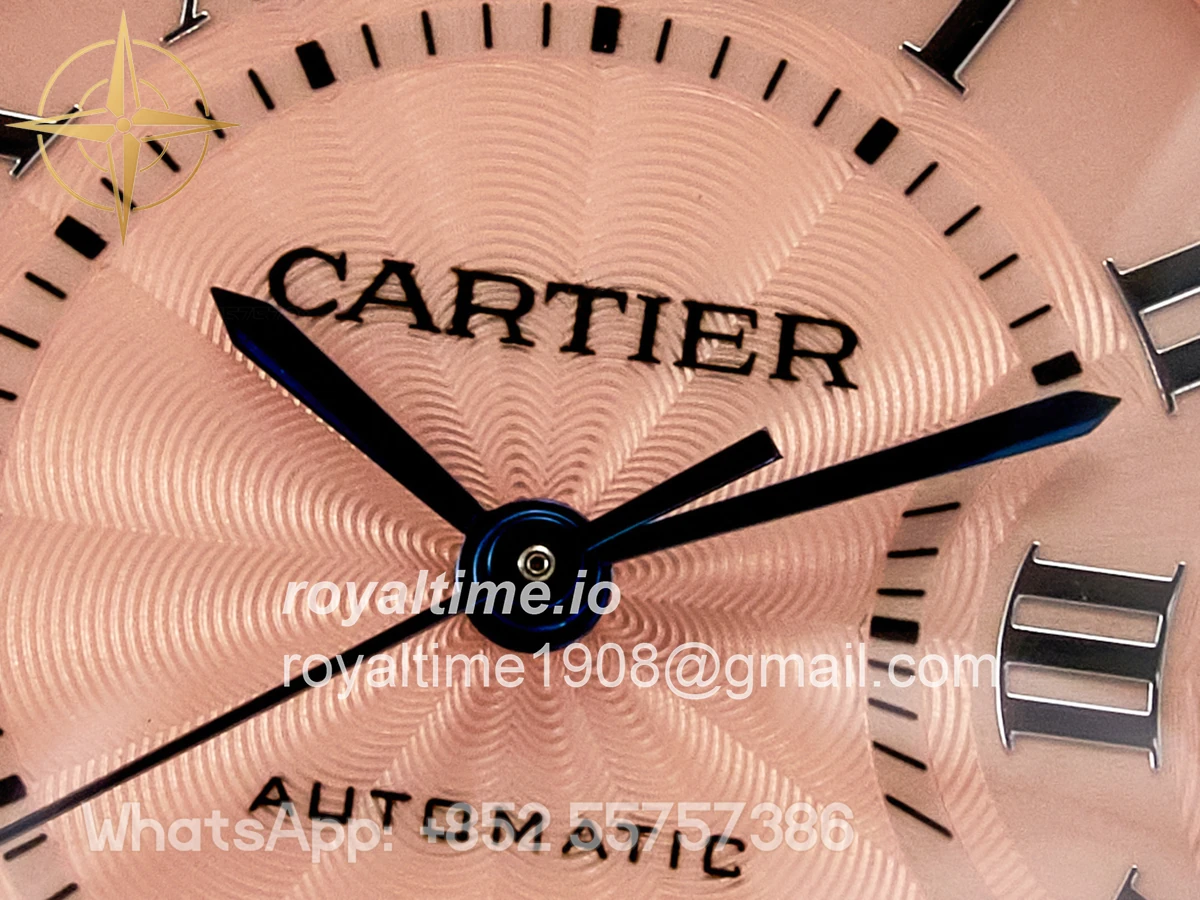 Cartier Ballon Bleu 33mm SS AF Pink Dial on SS Bracelet SEIKO NH05A - Image 9