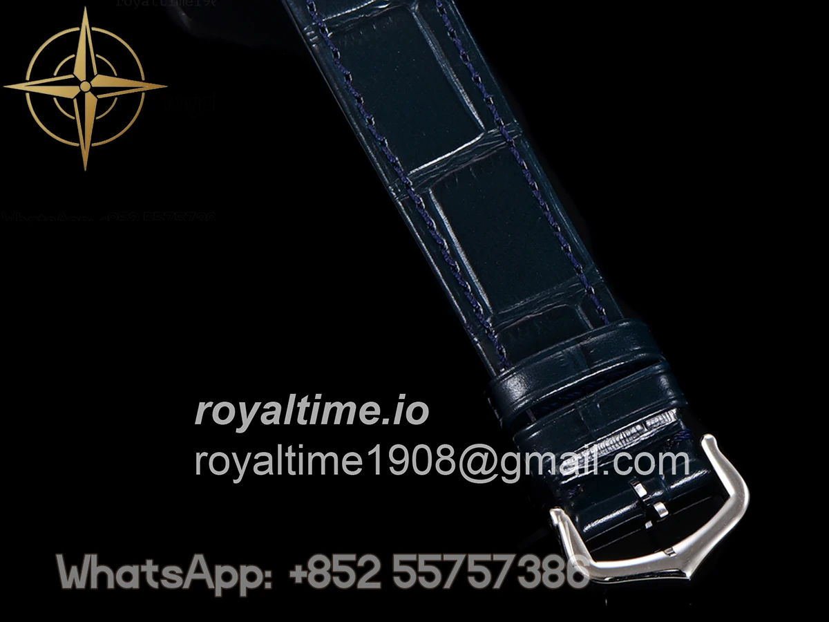 Cartier Santos-Dumont (Extra-Large) Silver Dial in Steel on Blue Leather Strap Ref. WSSA0032 - Image 9