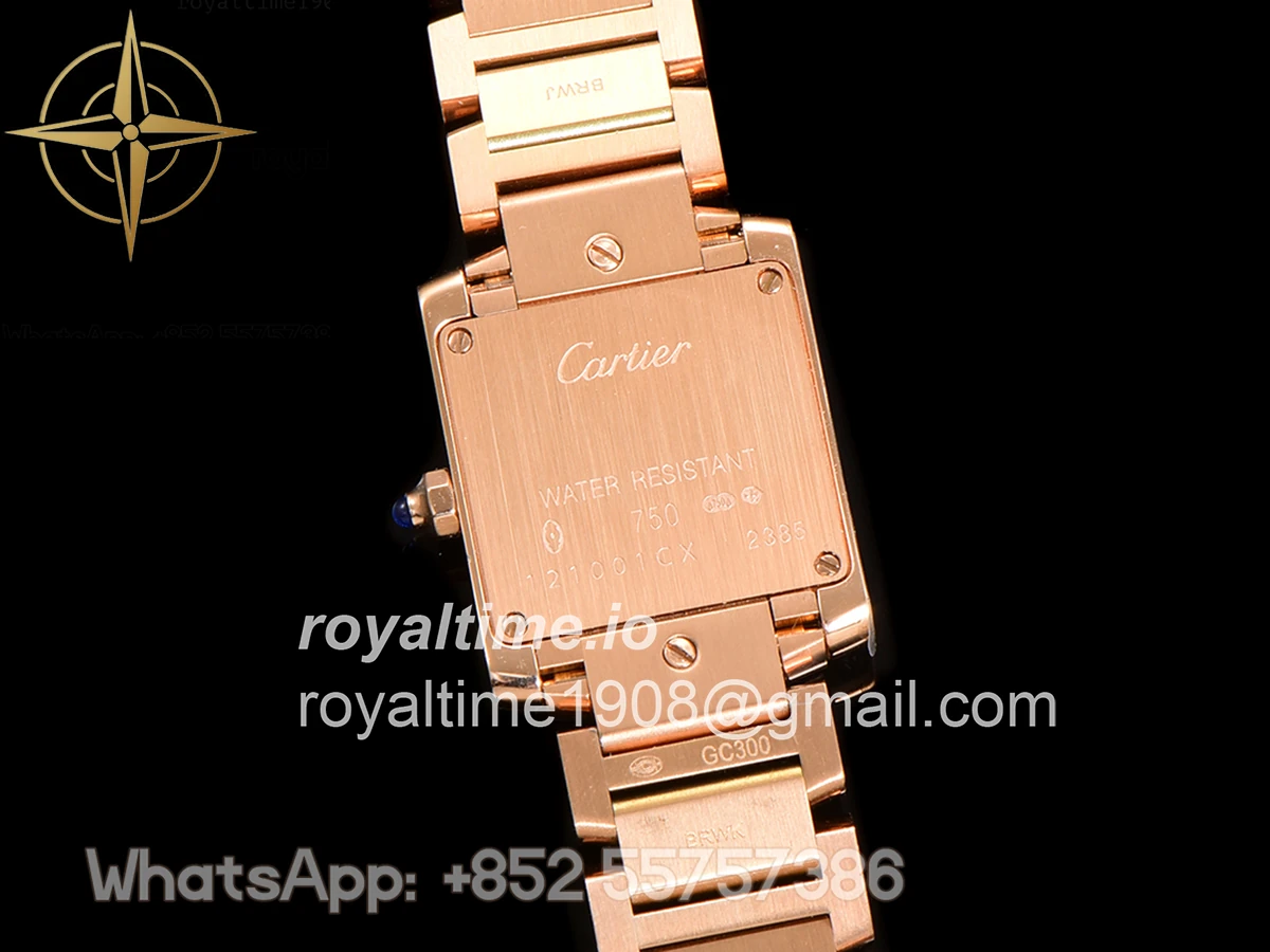 Cartier Tank Francaise Watch Small Rose Gold with Diamond Bezel - Image 9