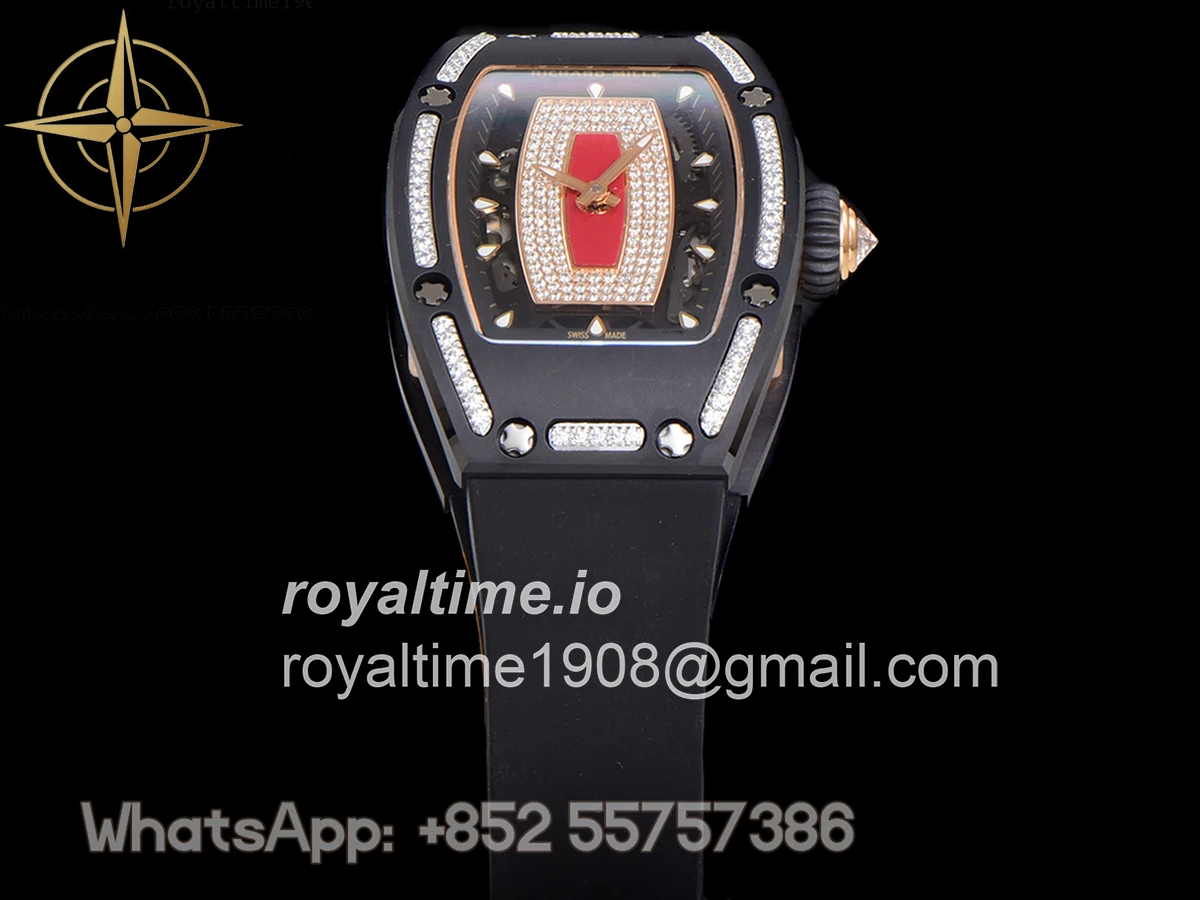 Richard Mille RM 007 Automatic Ladies Black Ceramic Red Lips Diamond - Image 9