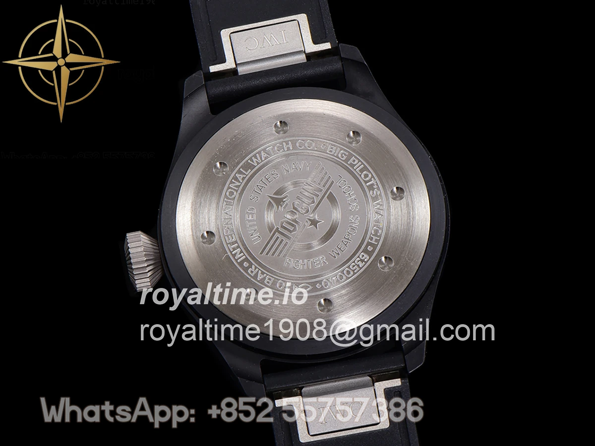 IWC Big Pilot’s Watch Automatic Top Gun IW326906 on Black Leather Strap - Image 9