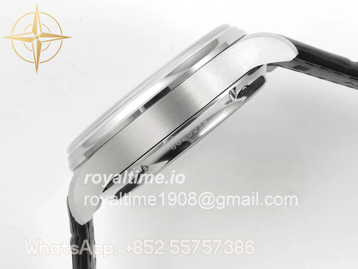 IWC Portugieser Perpetual Calendar SS 5033 APSF White/SS Dial on Black Leather Strap A52610 - Image 9