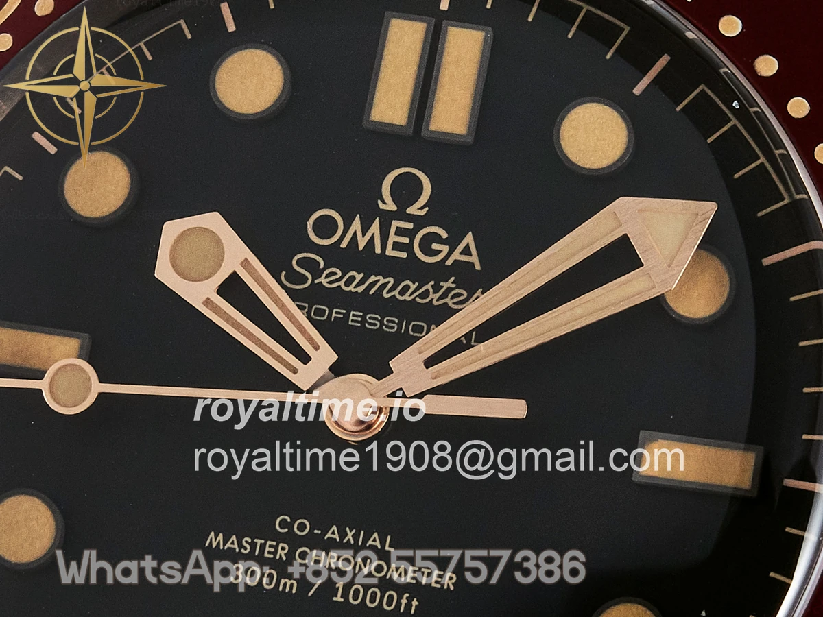 Omega Seamaster 300M Diver Rose Gold VSF Black Dial on Mesh Bracelet A8806 - Image 9