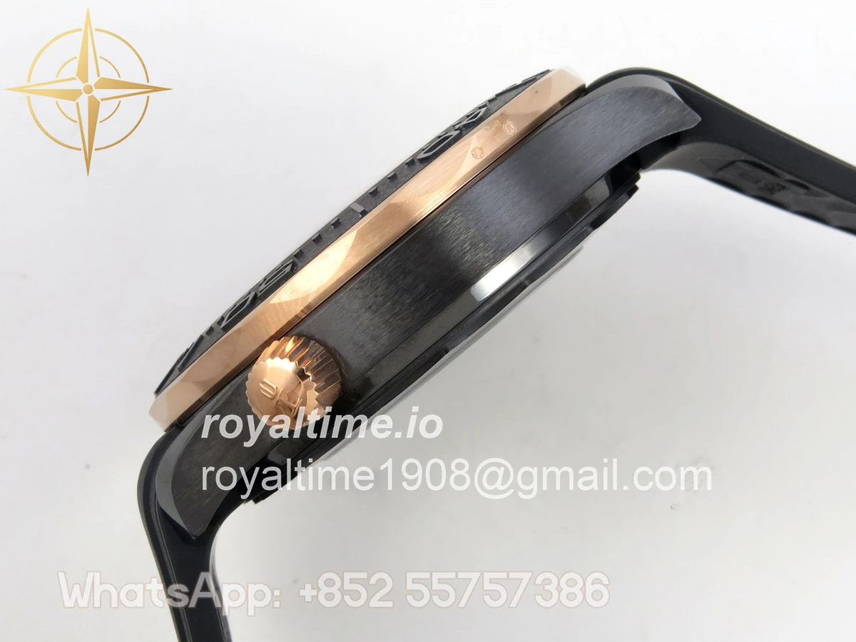 Omega Seamaster Diver 300M Black Ceramic Bezel RG ORF Black Dial On Black Rubber Strap OR8806 - Image 9