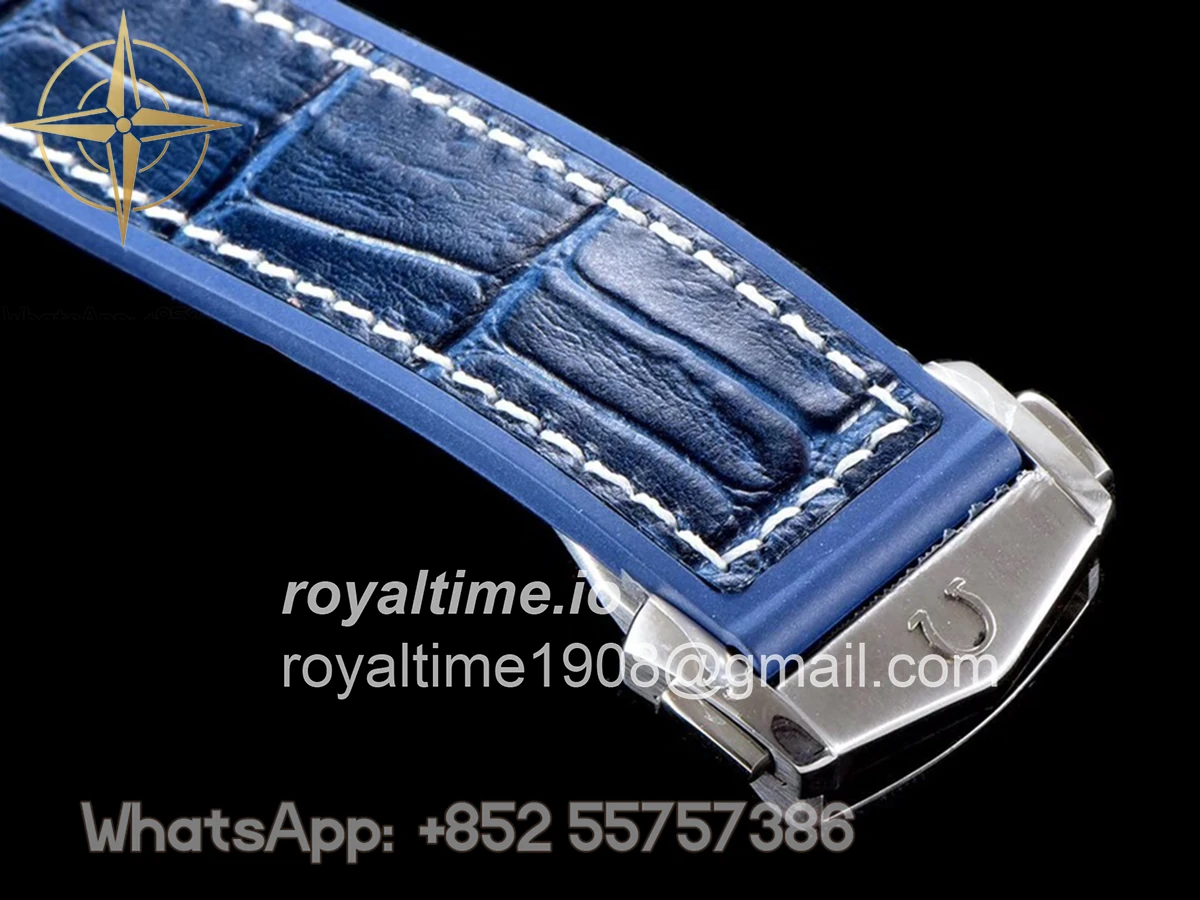 Omega Seamaster Planet Ocean 600M 43.5mm Blue Dial in Steel on Leather Strap - Image 9