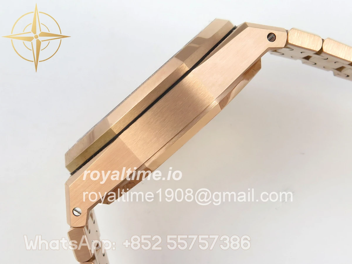 Audemars Piguet Royal Oak Chrono 26240 Frosted RG DDF Blue Dial on RG Bracelet DD4401 - Image 9