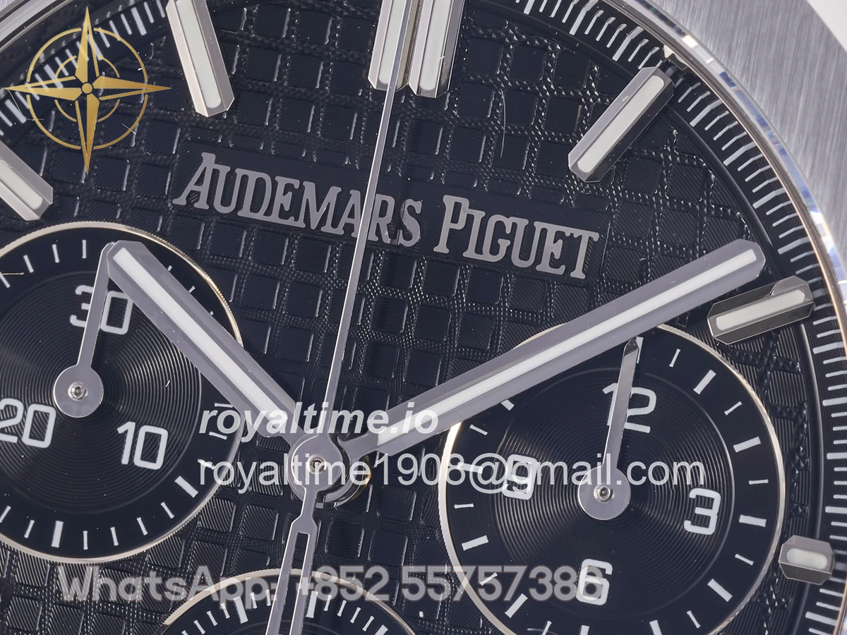 Audemars Piguet Royal Oak Chrono 26240 SS DDF Black Dial on Black Rubber Strap DD4401 (50th Anniversary) - Image 9