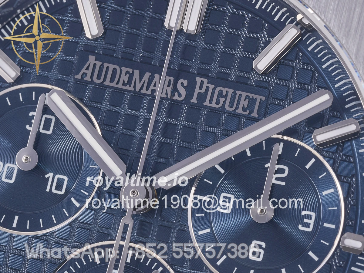 Audemars Piguet Royal Oak Chrono 26240 SS DDF Blue Dial on Blue Rubber Strap DD4401 (50th Anniversary) - Image 9