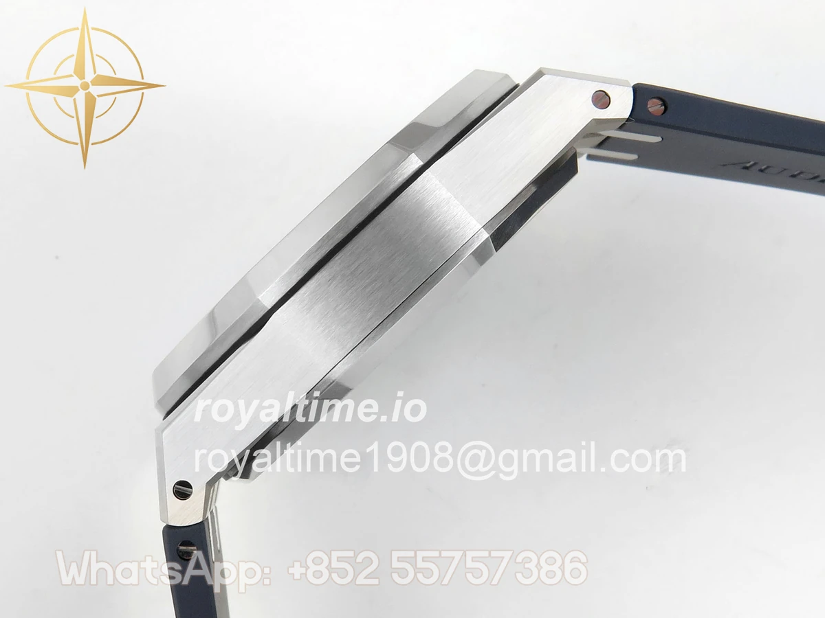 Audemars Piguet Royal Oak Chrono 26240 SS DDF Blue Dial on Blue Rubber Strap DD4401 (SW Dial) - Image 9