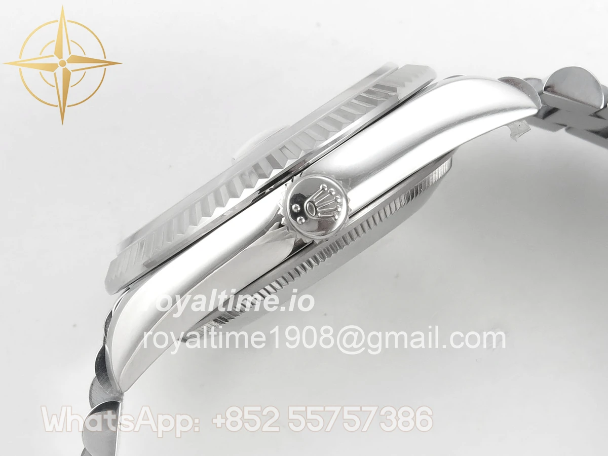 Rolex Day Date 36 SS QF 904L Steel Red Stick Dial on President Bracelet VR3255 V3 - Image 10