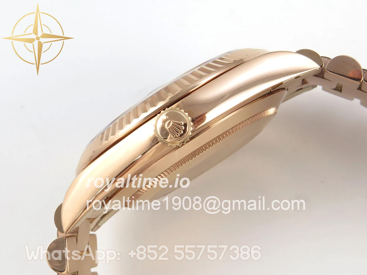 Rolex Day Date 40 RG TMF Brown Roman Dial on President Bracelet VR3255 (220g) - Image 10