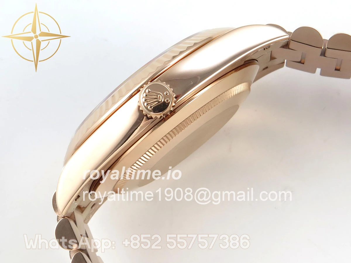 Rolex DayDate 40 RG QF 904L Steel Black Stick Dial on President Bracelet VR3255 V8 (Gain Weight) - Image 10