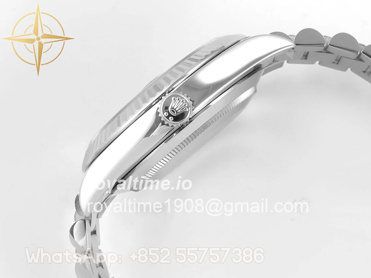 Rolex DayDate 40 SS QF 904L Steel Black Stick Dial on President Bracelet VR3255 V8 (Gain Weight) - Image 10