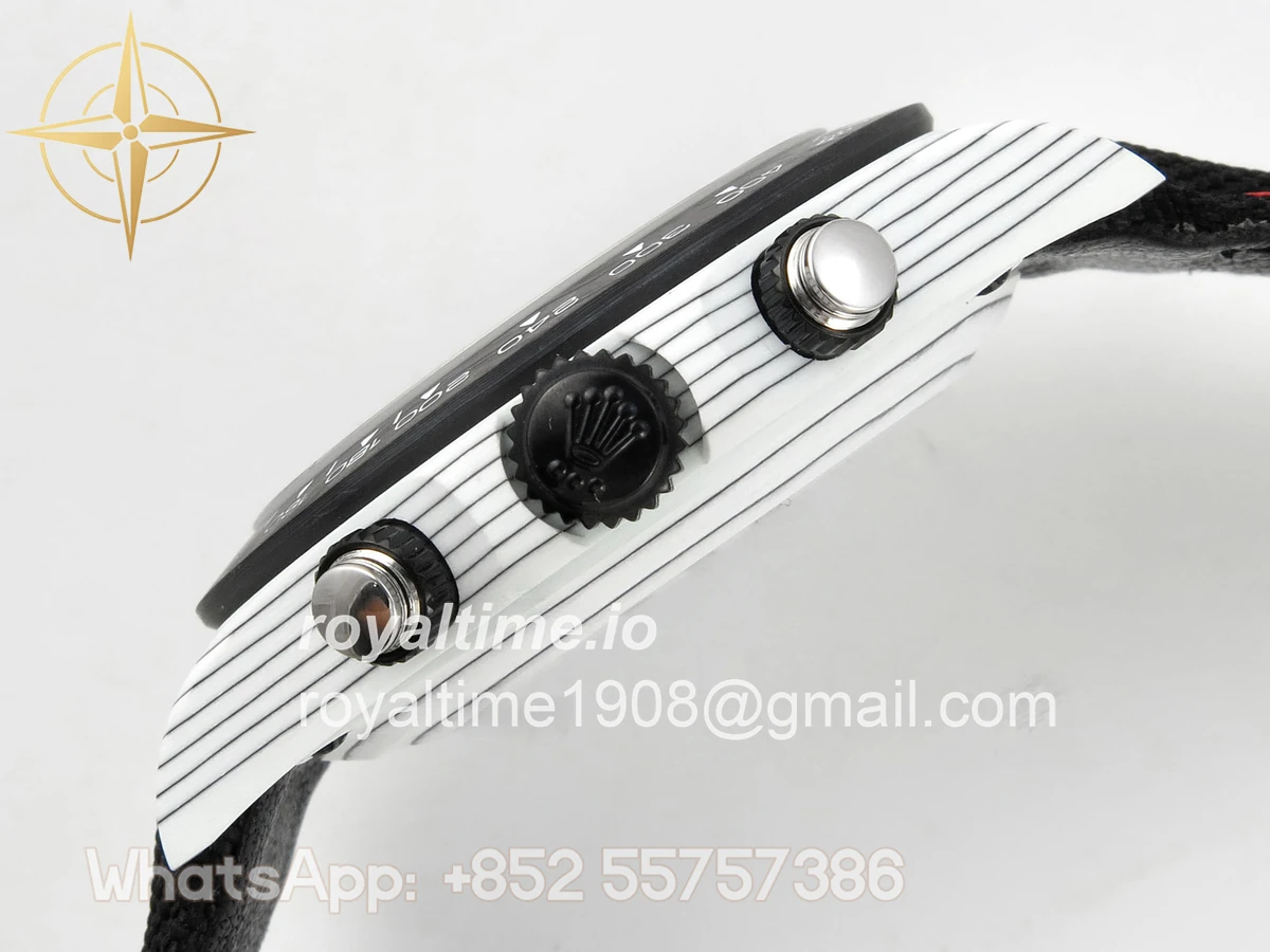 Rolex Daytona DIW Ferrari White Carbon DIWF White Dial on Black Nylon Strap DD4801 - Image 10