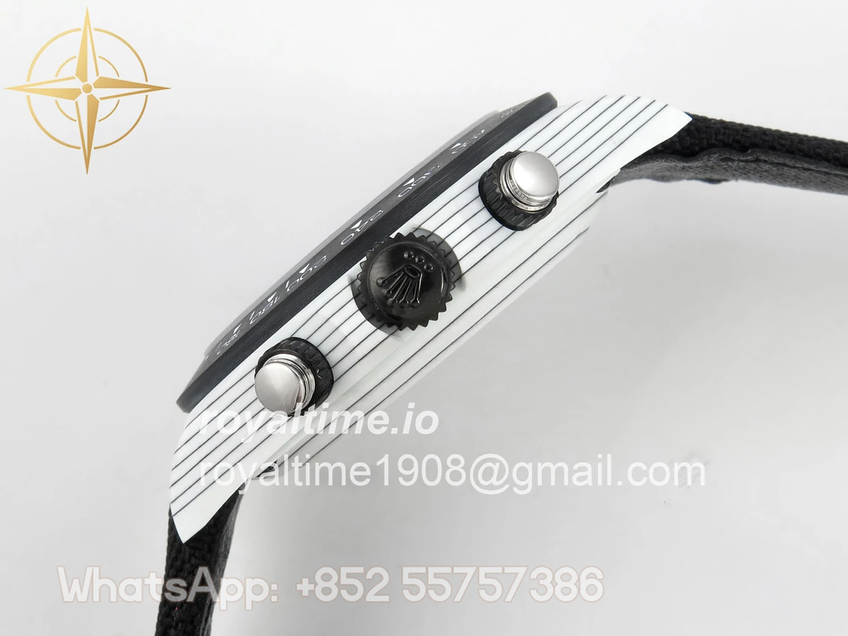 Rolex Daytona DIW Ferrari White Carbon DIWF White Italy Dial on Black Nylon Strap DD4801 - Image 10